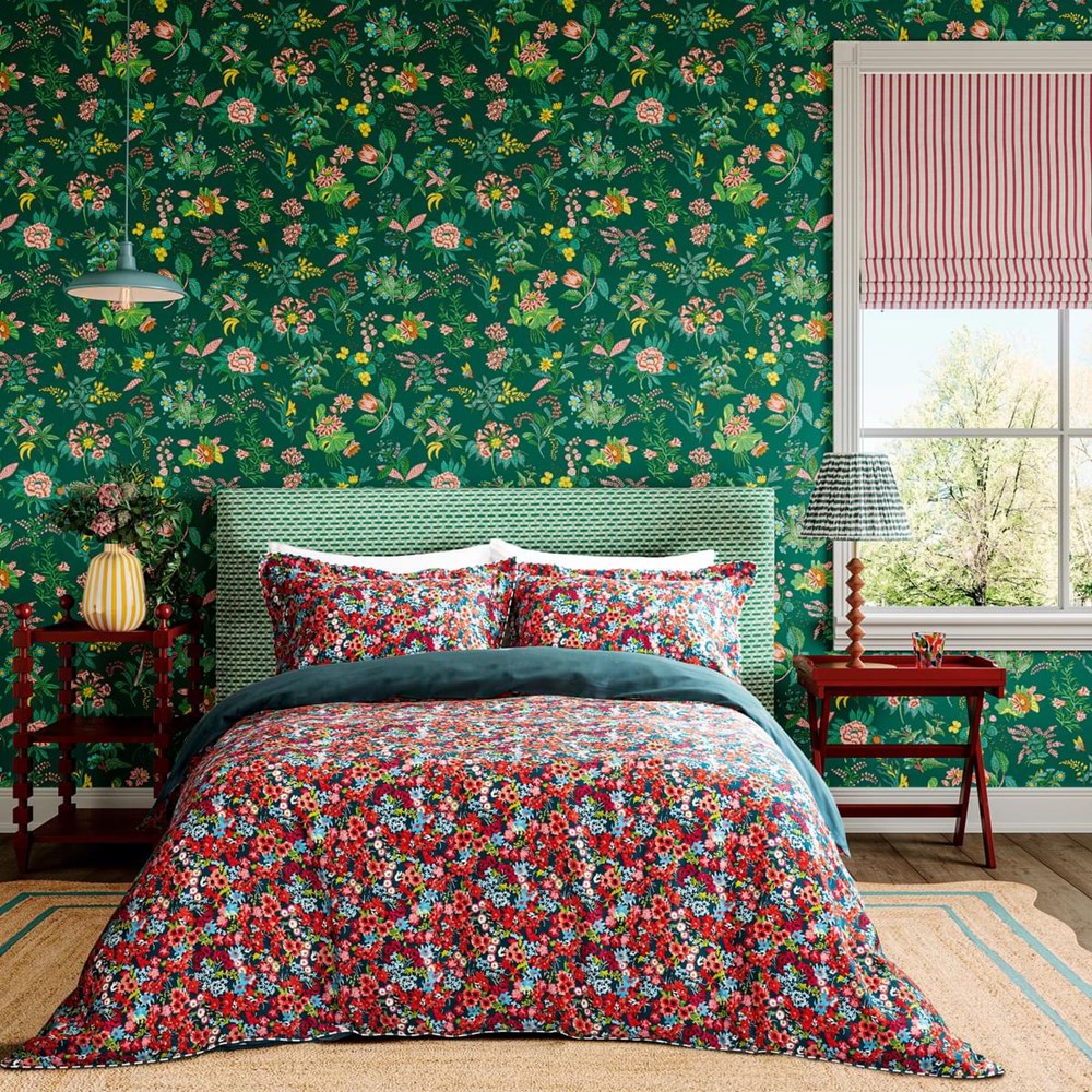 Wildflower Meadow Bedding by Harlequin x Sophie Robinson in Carnelian Red